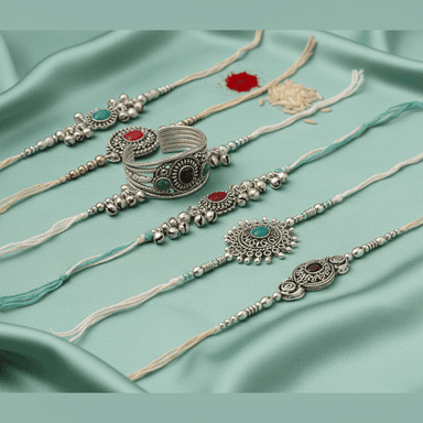 Oxidised Silver Rakhi